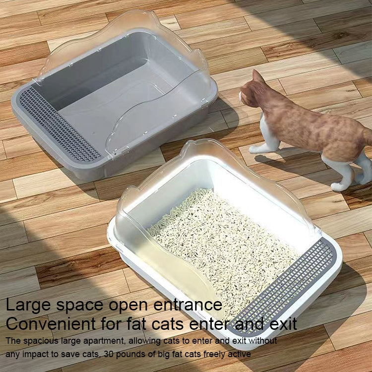 Semi-closed Cat-ear Baffle Cat Litter Basin Deodorization Cat Toilet