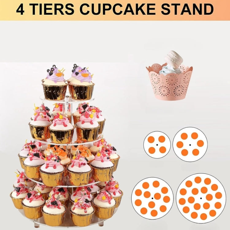 YX064 4 Tier Acrylic Circular Cupcake Stand