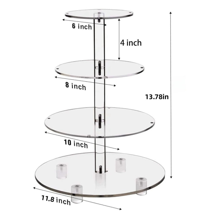 YX064 4 Tier Acrylic Circular Cupcake Stand