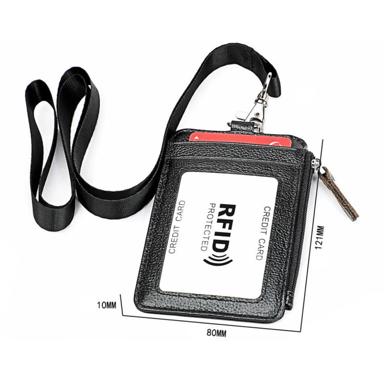 KB172 Antimagnetic RFID Leather Card Holder Office Work Certificate Case Chest Card