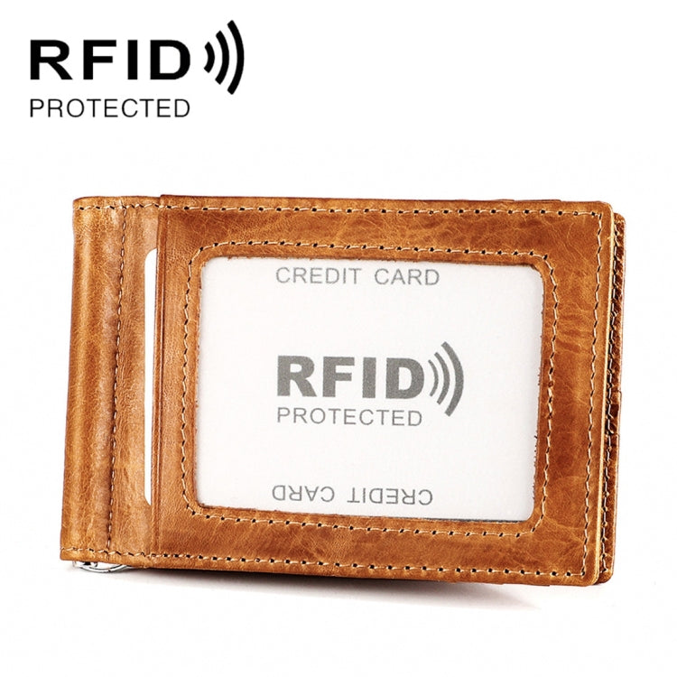 9603 Antimagnetic RFID Crazy Horse Texture Leather Wallet with Card Slots