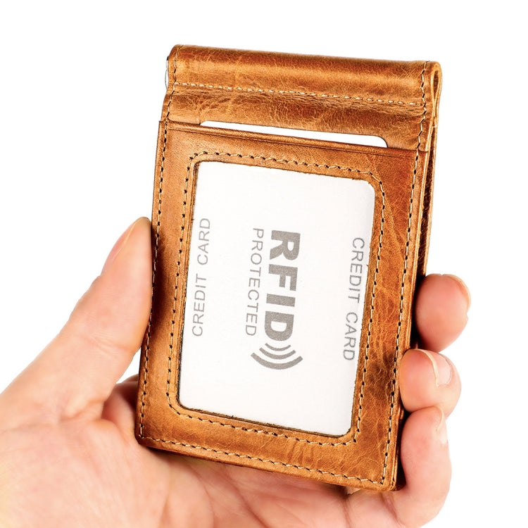 9603 Antimagnetic RFID Crazy Horse Texture Leather Wallet with Card Slots