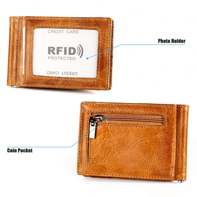 9603 Antimagnetic RFID Crazy Horse Texture Leather Wallet with Card Slots
