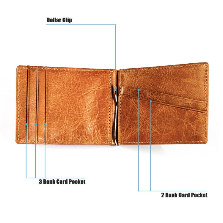 9603 Antimagnetic RFID Crazy Horse Texture Leather Wallet with Card Slots