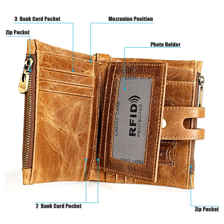 3515 Antimagnetic RFID Multi-function Leather Men Wallet with Card Holder
