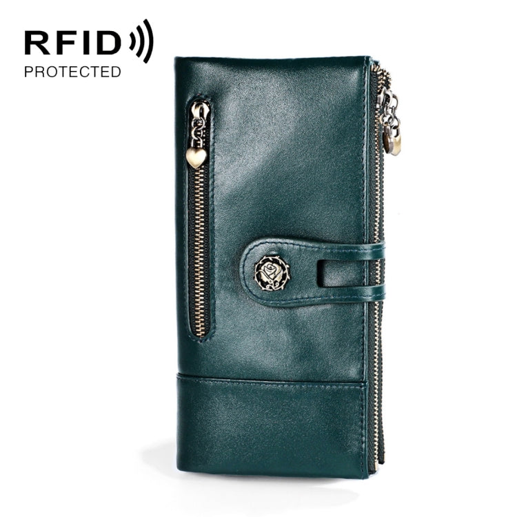 3513 Antimagnetic RFID Multi-function Retro Leather Lady Wallet Large-capacity Purse with Card Holder