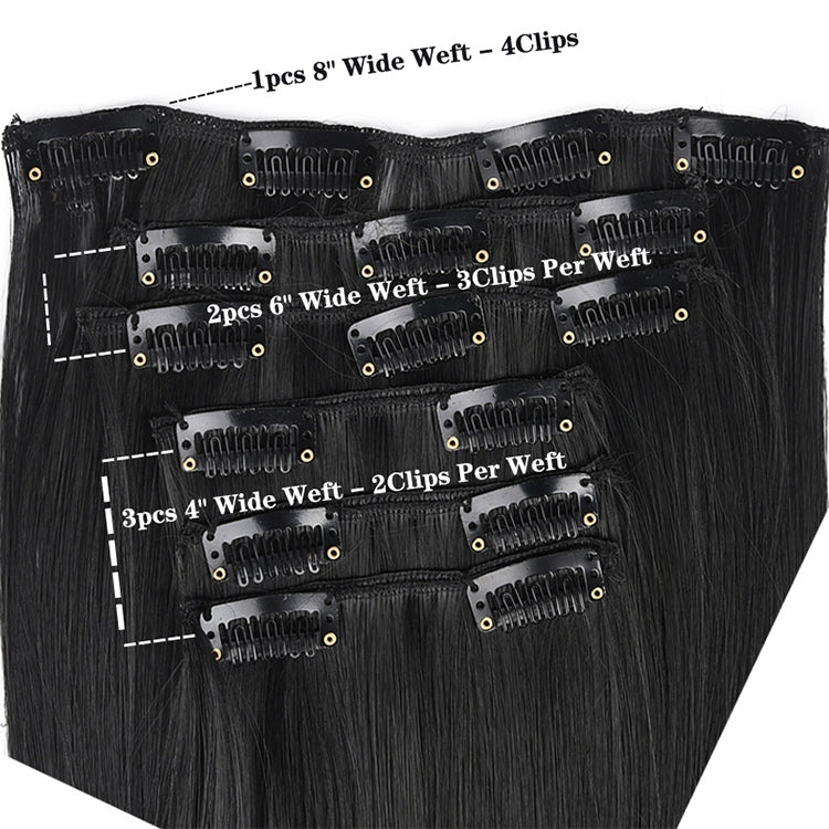 50cm 16 Card Long Curly Hair Wig Seamless Hair Extension Piece