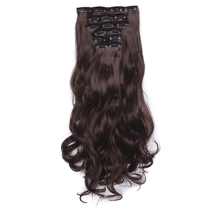 50cm 16 Card Long Curly Hair Wig Seamless Hair Extension Piece