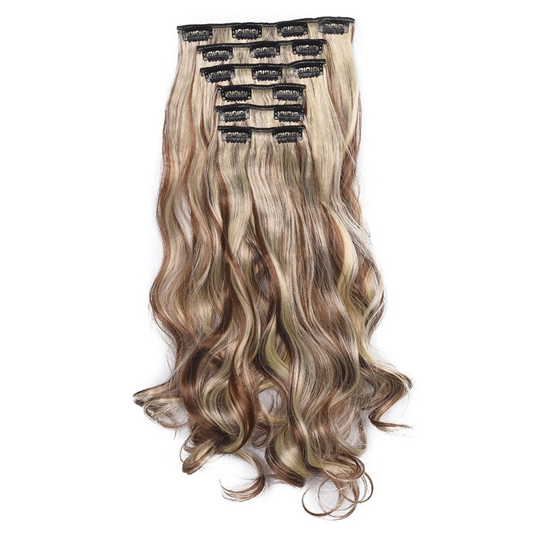 50cm 16 Card Long Curly Hair Wig Seamless Hair Extension Piece