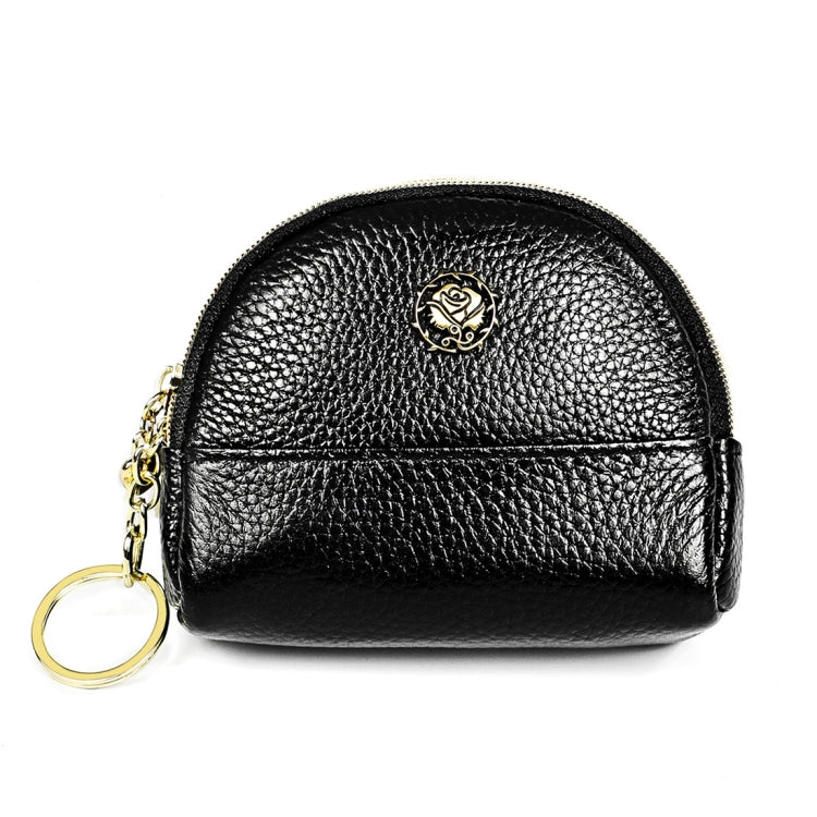 2027 Lady Leather Zipper Wallet Purse Double-pocket Little Shell Bag