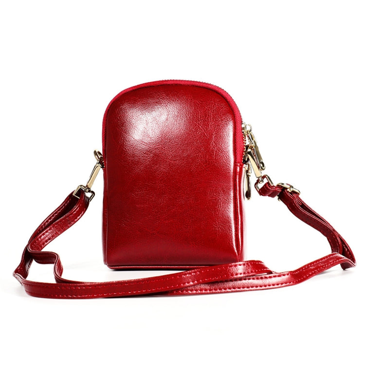 6062 Lady Retro Oil Wax Leather Shoulder Bag Small Phone bag