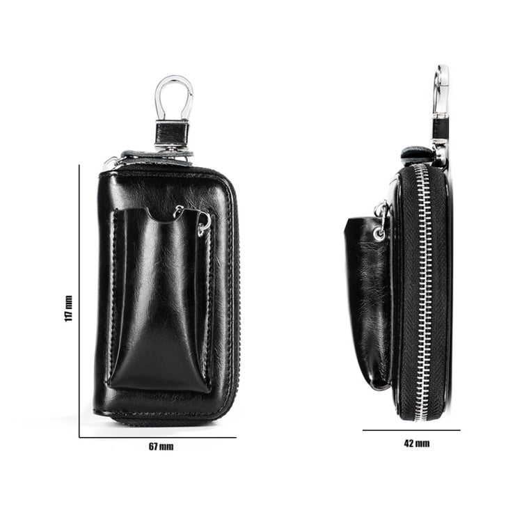 9108 Large Capacity Zipper Leather Keys Holder Bag Multi-function Wallet