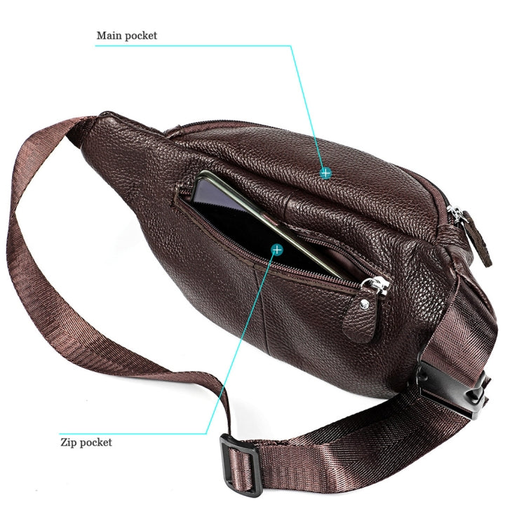 6030 Outdoor Leather Single Shoulder Messenger Bag Sports Multi-functional Phone Waist Bag