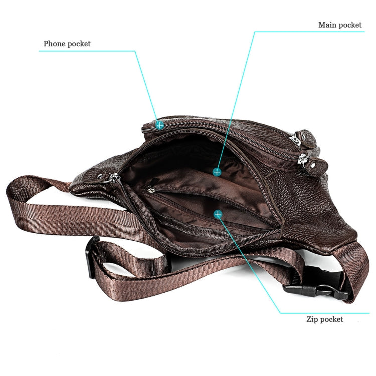 6030 Outdoor Leather Single Shoulder Messenger Bag Sports Multi-functional Phone Waist Bag
