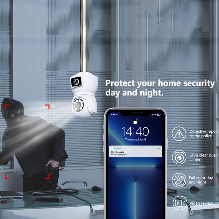 DP41 Bulb-type Dual-lens Motion Tracking Smart Camera Supports Voice Intercom