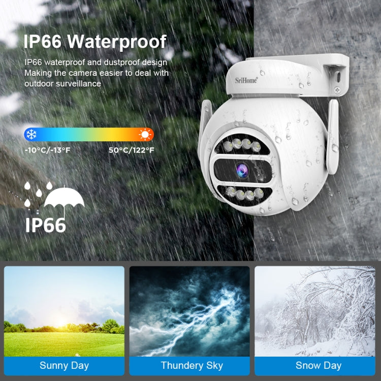 SriHome SH047 4MP IP66 Waterproof Motion Detection Night Vision WiFi HD Camera