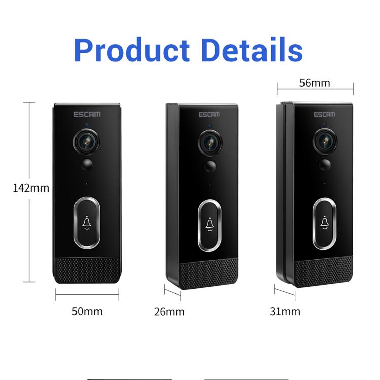 ESCAM V5 TUYA 1080P Intelligent Two-Way Voice Night Vision Wireless Doorbell