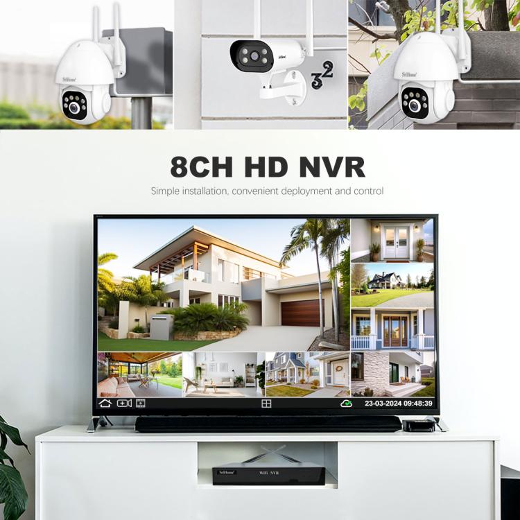 SriHome NVS001E-IPC039B 5MP 8CH HD NVR Wireless Cameras Set
