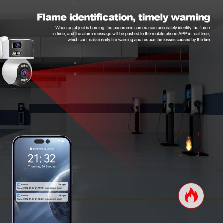 SriHome SH055B 8MP HD Multi-lens Super Wide Angle Panoramic PTZ Dome Camera