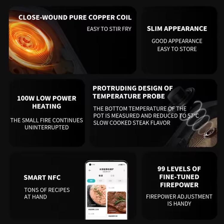 Original Xiaomi Mijia Smart Ultra-thin Induction Cooker 2100W Home Induction Cooker