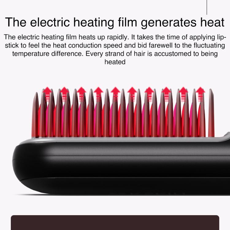 K-SKIN KD382B Negative Ion Hair Care Type-C Wireless Hair Straightening Comb