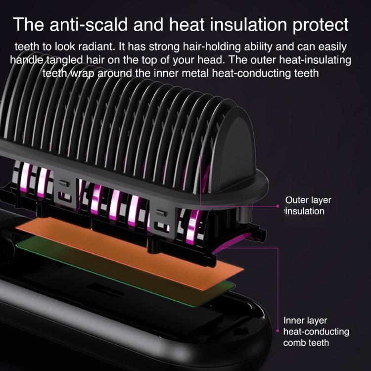 K-SKIN KD382S Negative Ion Hair Care Type-C Wireless Hair Straightening Comb