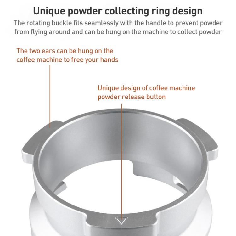 58mm Coffee Machine Handle Aluminum Alloy Rotary Buckle Powder Ring Coffee Receiving Ring For Barsetto