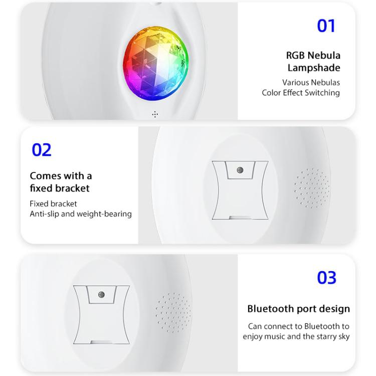 Remote Control Elliptical Starry Projection Lamp Atmosphere Light