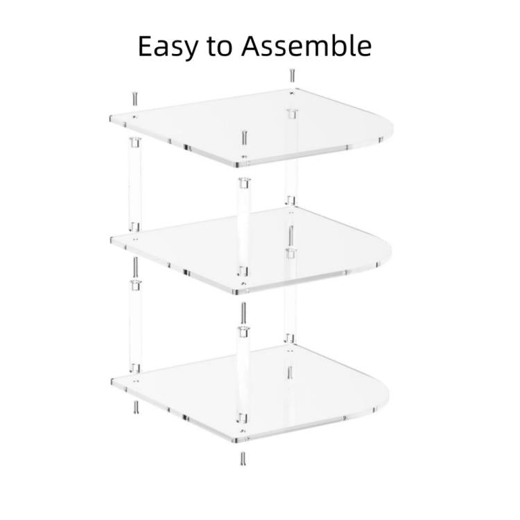 YX165 Acrylic 3 Tier Corner Plates and Bowls Organizer Shelf