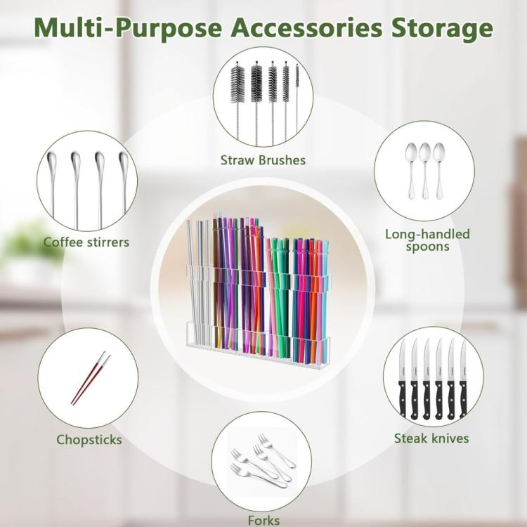 YX166 Acrylic Straw Wall Mount Bracket, with Double Sided Adhesion Stickers