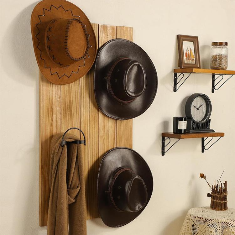 4pcs/Pcak Wall Mounted Cowboy Hat Storage Rack Multifunctional Hat Display Organizer