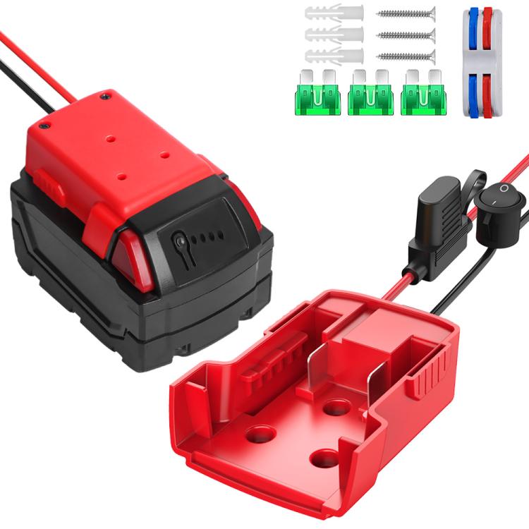 For Milwaukee 18V Lithium Battery DIY With Cable Adapter External Power Adapter Connector