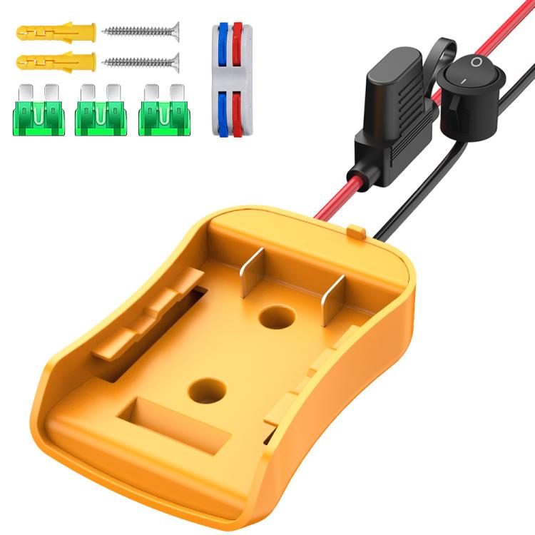 For DeWALT DCB Series 18V / 20V Lithium Battery DIY With Cable Adapter External Power Adapter Connector