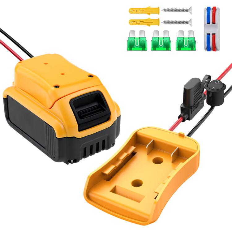 For DeWALT DCB Series 18V / 20V Lithium Battery DIY With Cable Adapter External Power Adapter Connector