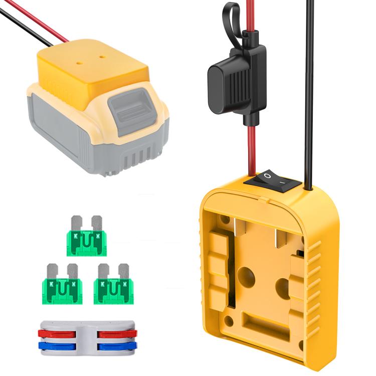 For DeWALT DCB Series 18V / 20V Lithium Battery DIY With Cable And Switch Adapter External Power Adapter Connector