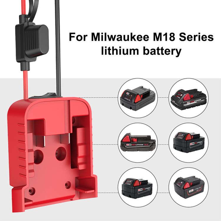For Milwaukee 18V Lithium Battery DIY With Cable And Switch Adapter External Power Adapter Connector