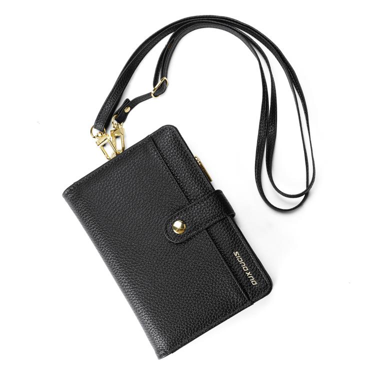 DUX DUCIS PU Leather RFID Multi-card Wallet with Lanyard