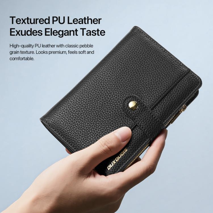 DUX DUCIS PU Leather RFID Multi-card Wallet with Lanyard