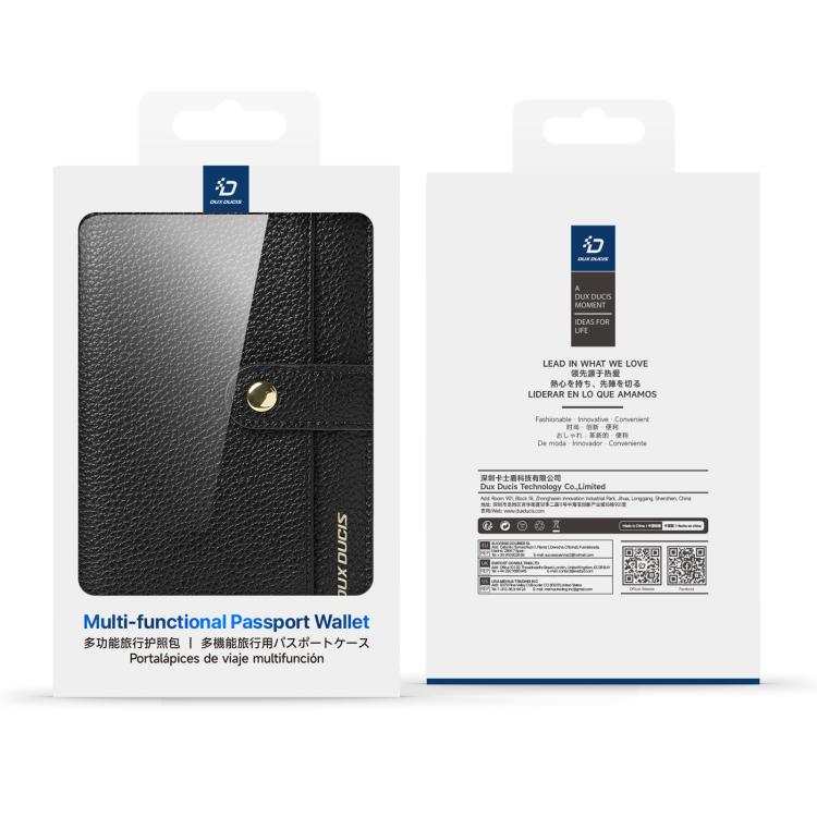 DUX DUCIS PU Leather RFID Multi-card Wallet with Lanyard
