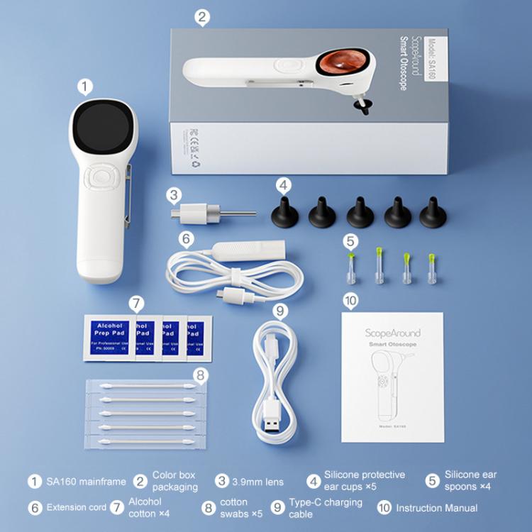TESLONG SA160 1.45 Inch HD Screen Handheld Smart Visual Otoscope