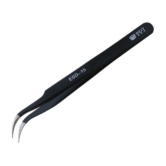 BEST BST-15 Precision Anti-static ESD Stainless Steel Tweezers
