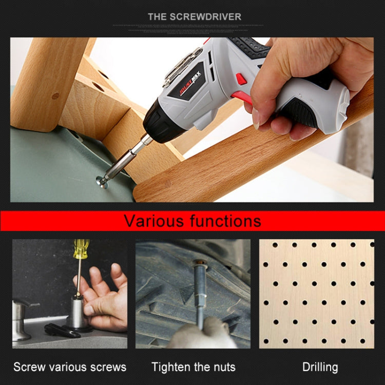 4.8V Multi-functional Household Electric Screwdriver Electric Drill Electric Screwdriver Set US Plug