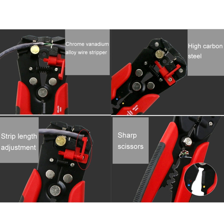 5 in 1 Multifunctional Cable Wire Stripper Cutter Crimper Self-Adjusting Terminal Crimping Stripping Plier Tools, Random Color Delivery