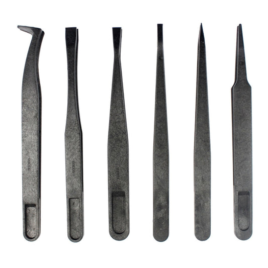 JF-S6in1 6 in 1 Anti-static Carbon Fiber Straight and Curved Tip Tweezers