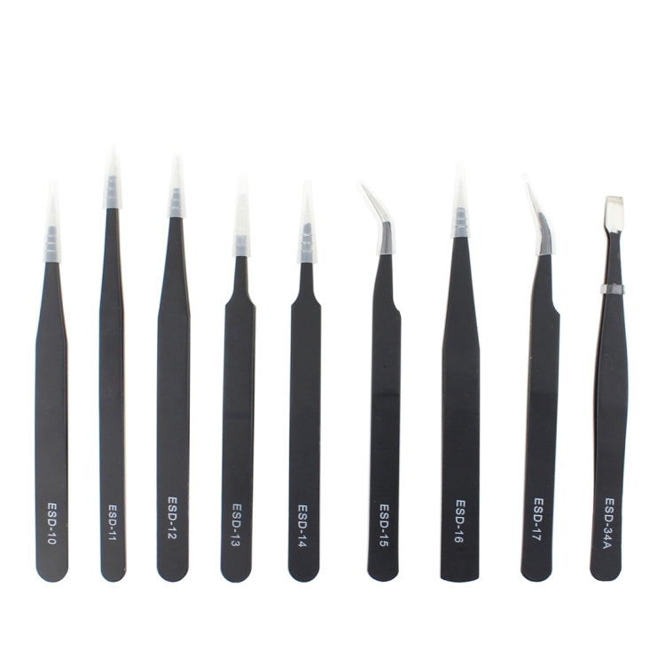 JIAFA JF-8118 9 in 1 Anti-static Precision Tweezers Set with Bag