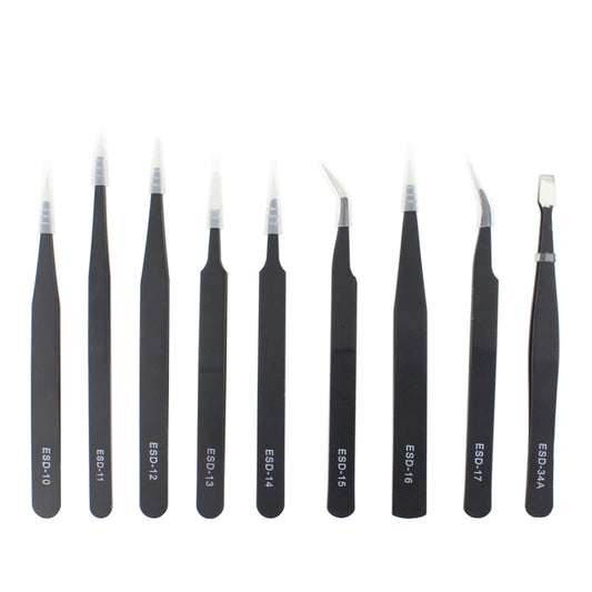 JIAFA JF-8118 9 in 1 Anti-static Precision Tweezers Set with Bag