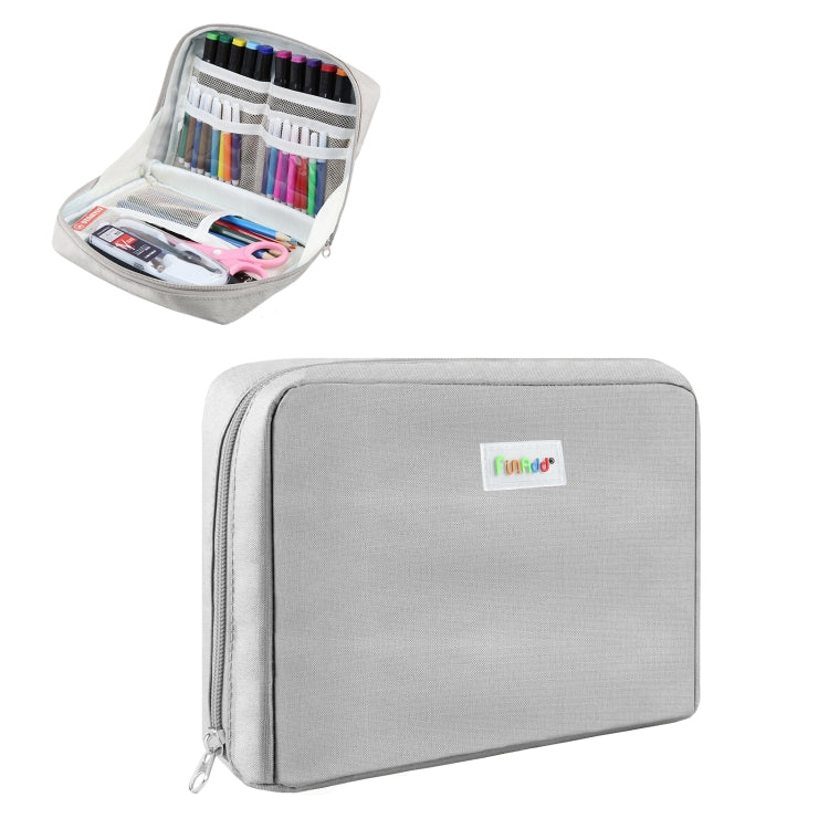 FunAdd Large-capacity Pencil Case Storage Organizer Canvas Cosmetic Bag, Size: 230 x 170 x 75mm