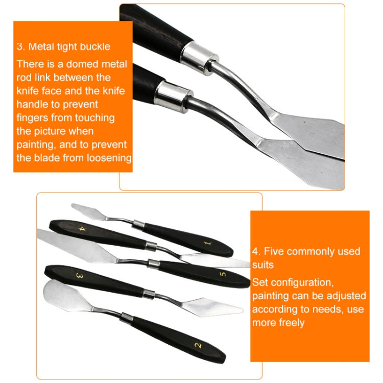 5 in 1 QST EXPRESS Art Supplies Paint Toning Stainless Steel Scraper