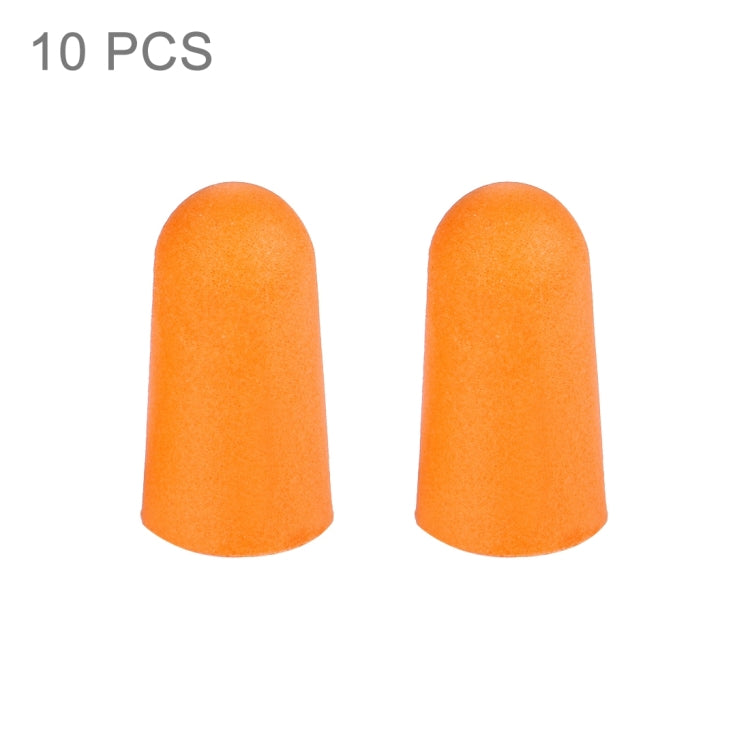 Ten Pairs Non-toxic Orange Soft Memory Foam Material Earplug for Sleeping