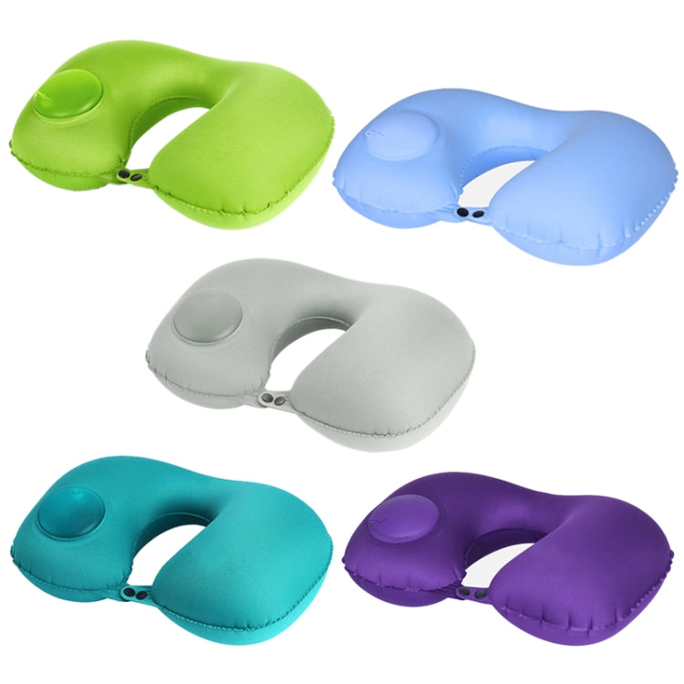 Portable Press Type Automatic Inflating Travel  U-shape Neck Pillow